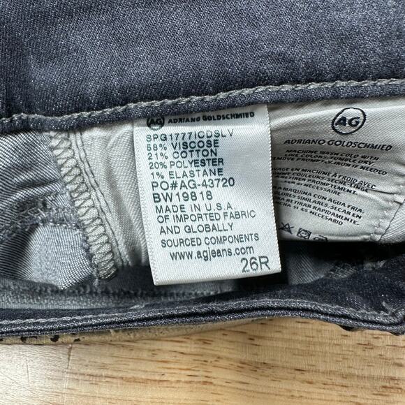 AG Adriano Goldschmied NWT The Farrah Skinny Ankle Coated Silver Denim Size 26R - Picture 7 of 10